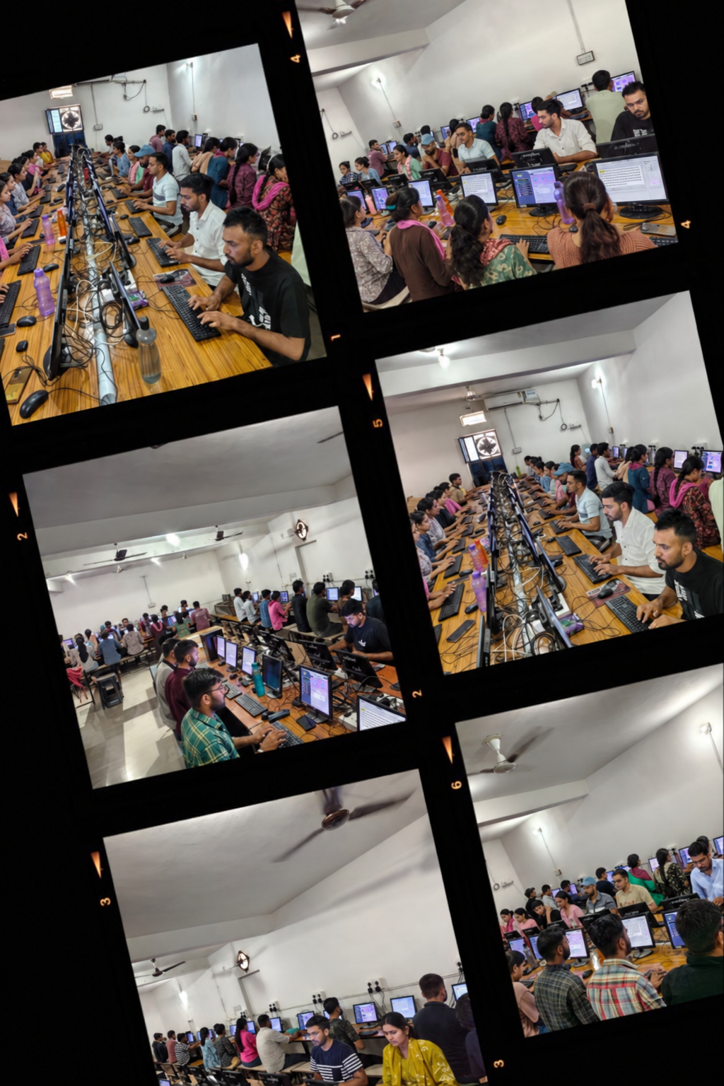 Collage of students practising Roma Skill in the computer classroom